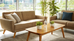Muebles totalmente limpios utilizando limpieza ecológica